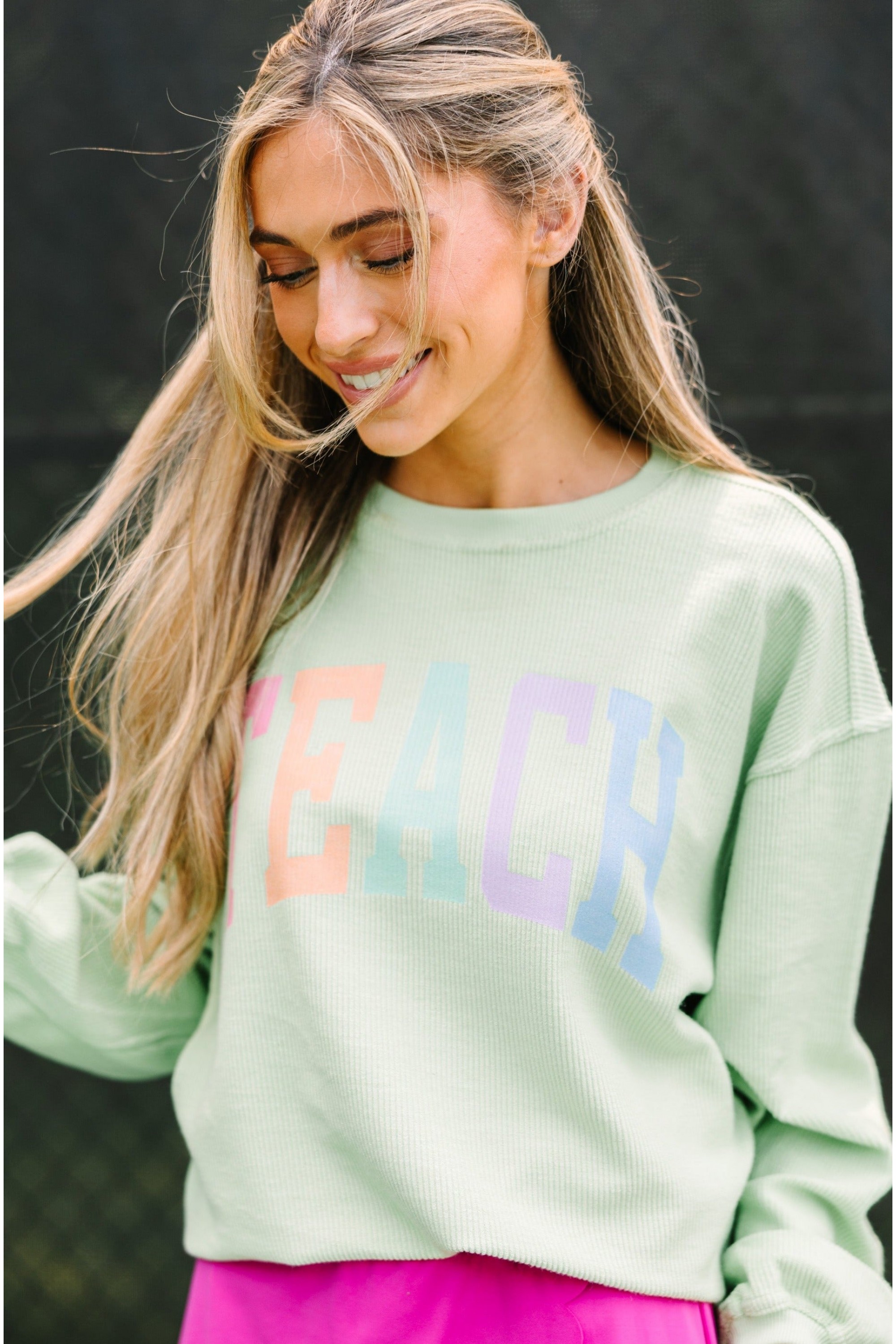 Teach Melon Graphic Corded Sweatshirt